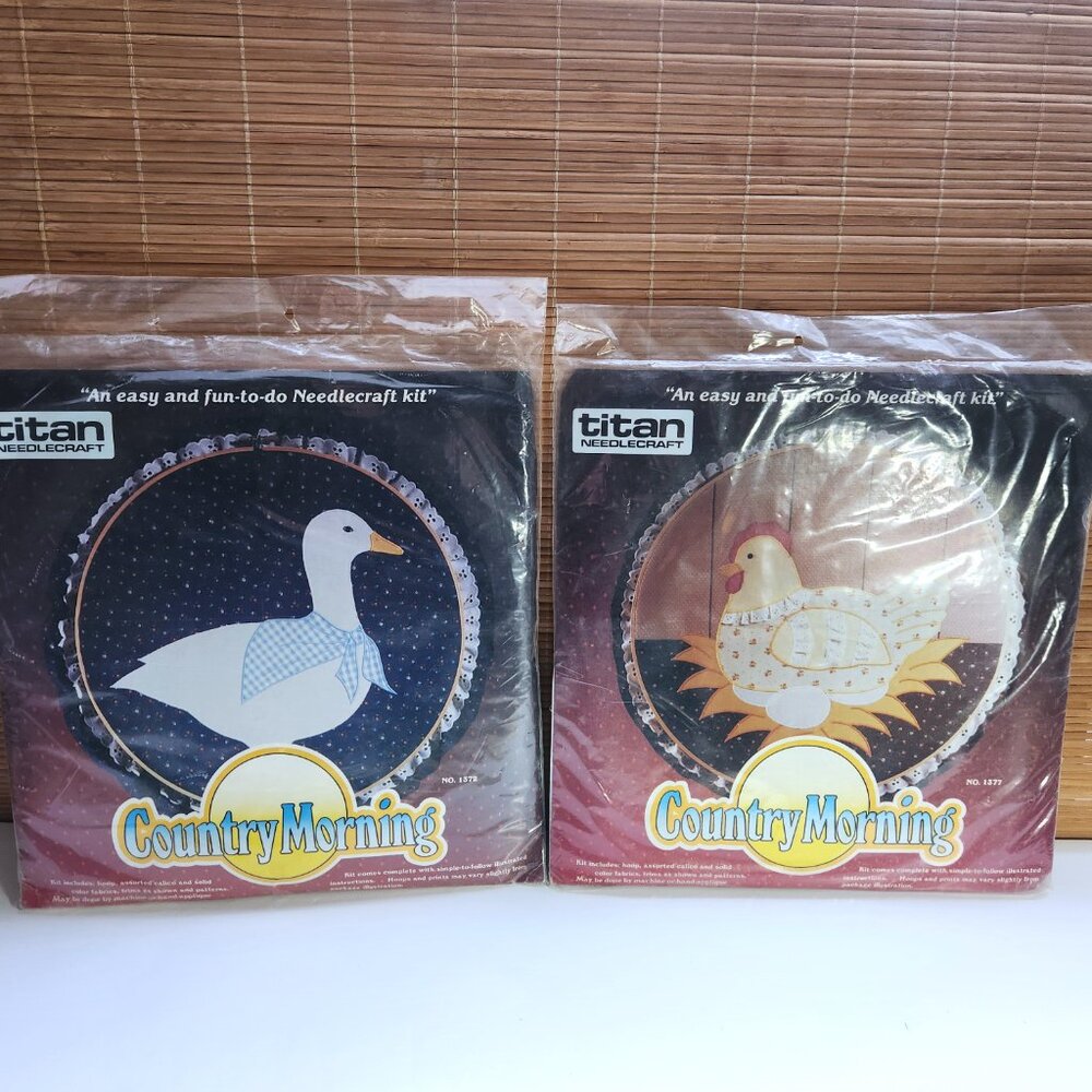 Titan Needlecraft Country Morning #1372 Goose #1377 Hen on Eggs New Sealed Lot 2